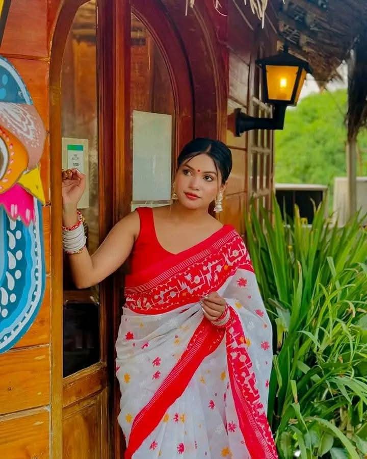 Half Silk block Print Saree