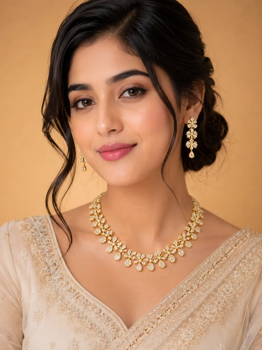 প্রিমিয়াম অরিজিনাল ডায়মন্ড কাট নেকলেস সেট