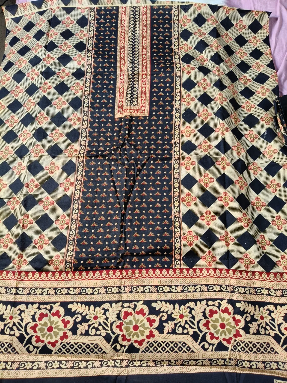 প্রিমিয়াম কালামকারি কটন থ্রি পিস