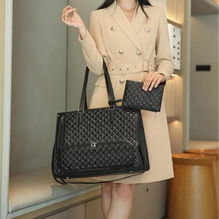 Women's Premium Lunch Tote & Pouch Set (Black)