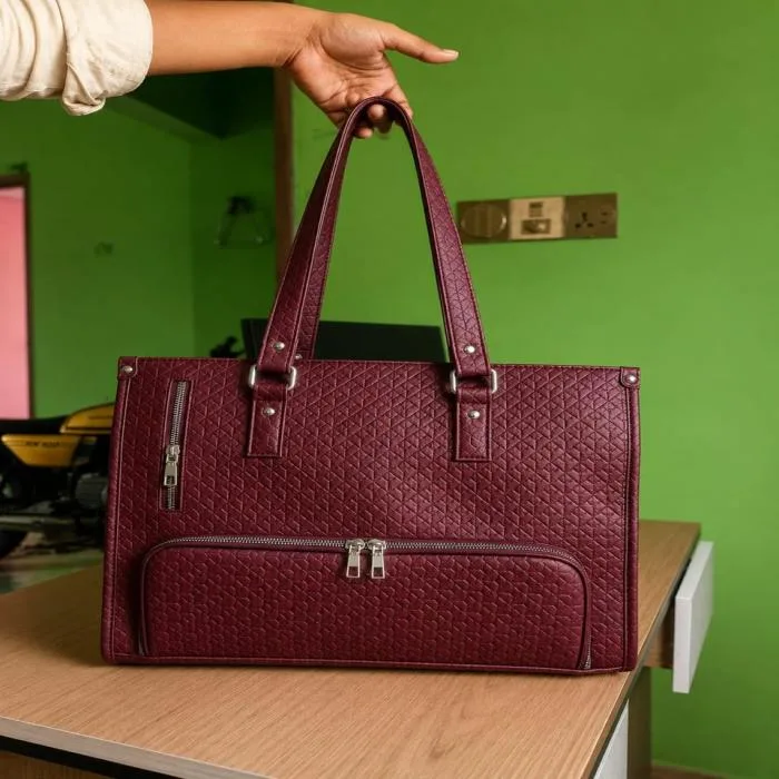 Women's Premium Lunch Tote & Pouch Set (Maroon)