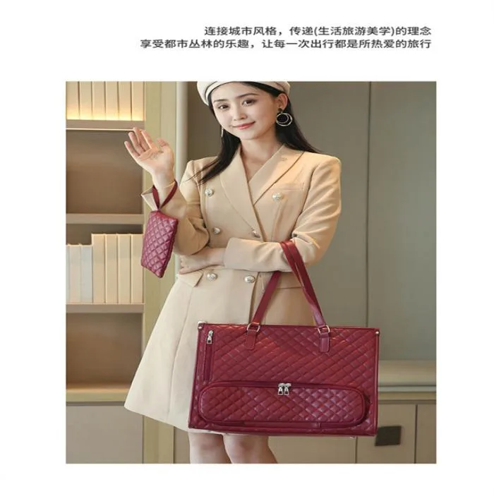 Women's Premium Lunch Tote & Pouch Set (Maroon)