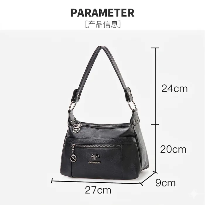 Stylish Practical Large Capacity Crossbody Bag (Black)