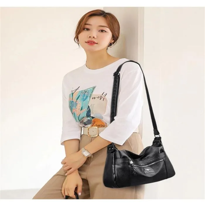 Stylish Practical Large Capacity Crossbody Bag (Black)