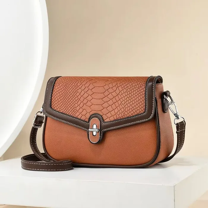 Small Handbag PU Leather High Quality Shoulder Bag (Brown)