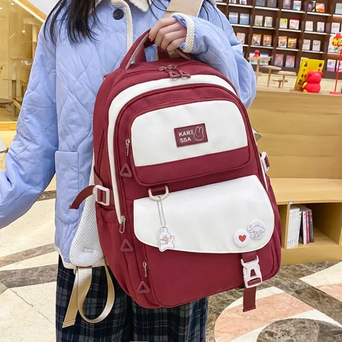 Cute Casual Premium Kids School Backpack (Red)