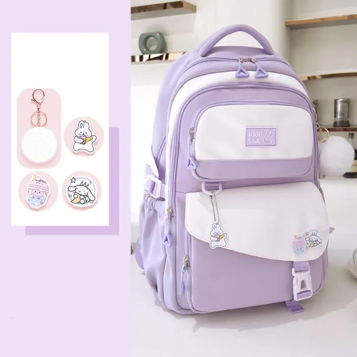 Cute Casual Premium Kids School Backpack (Purple)