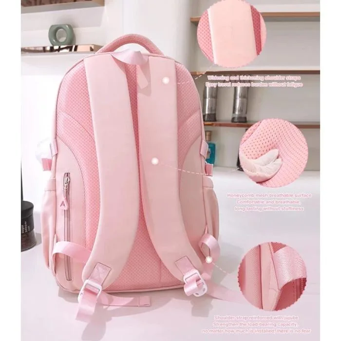 Cute Casual Premium Kids School Backpack (Pink)