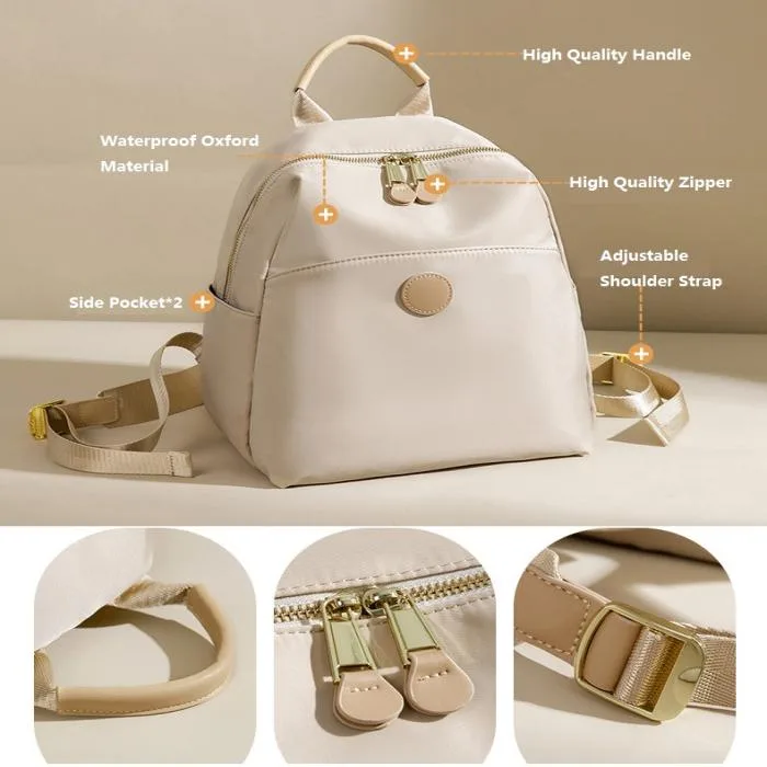 Women's Backpacks Simple Fashion Bag (Cream)