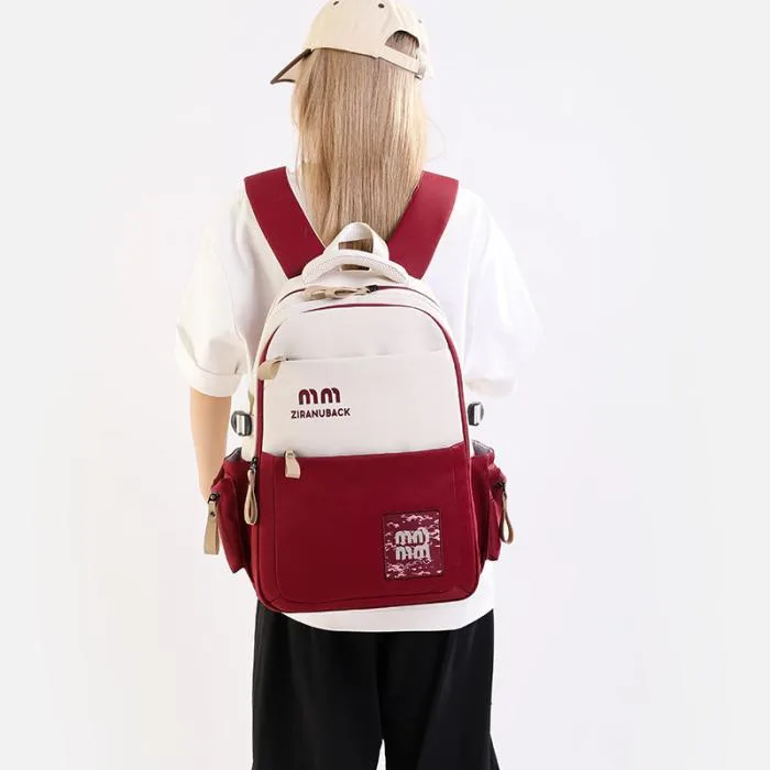 College Cute Large-Capacity Backpacks (Red)