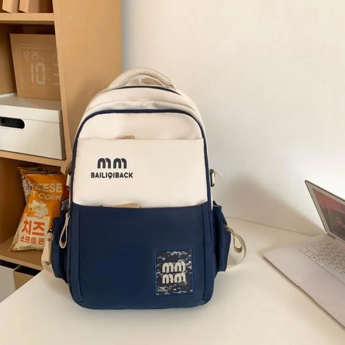 College Cute Large-Capacity Backpacks (Blue)