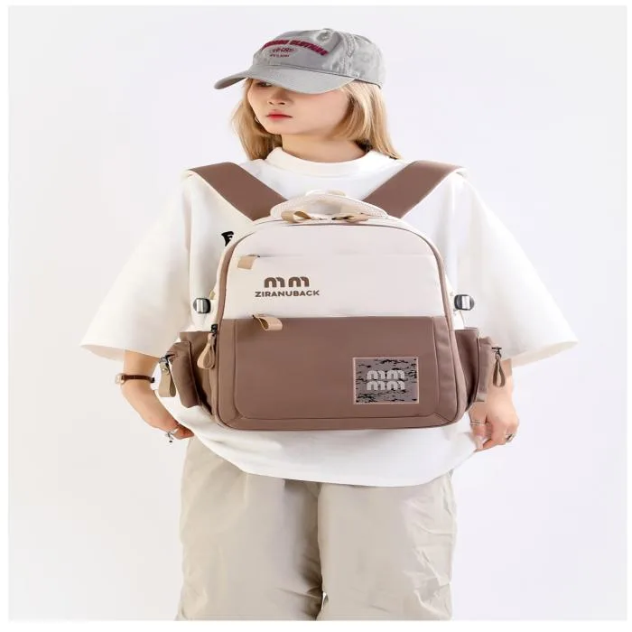 College Cute Large-Capacity Backpacks (Khaki)