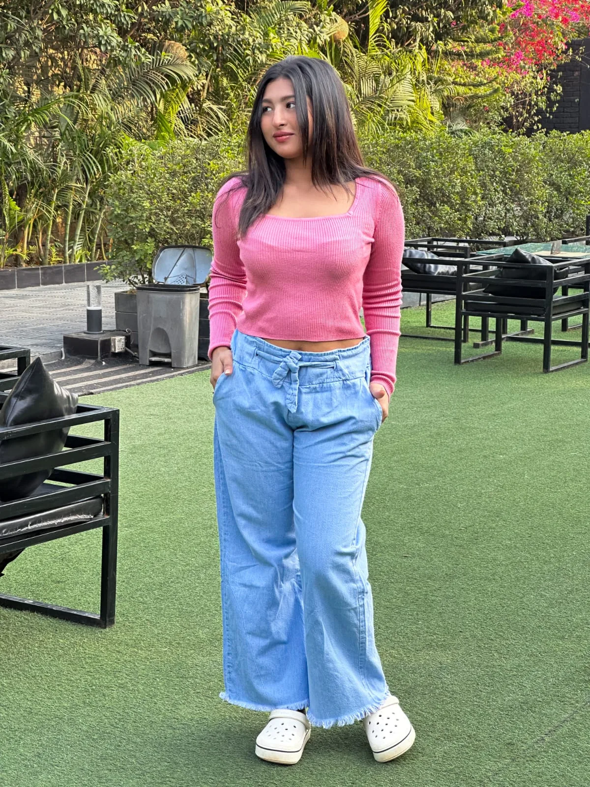 Stylish Women’s Soft Denim Palazzo Pant