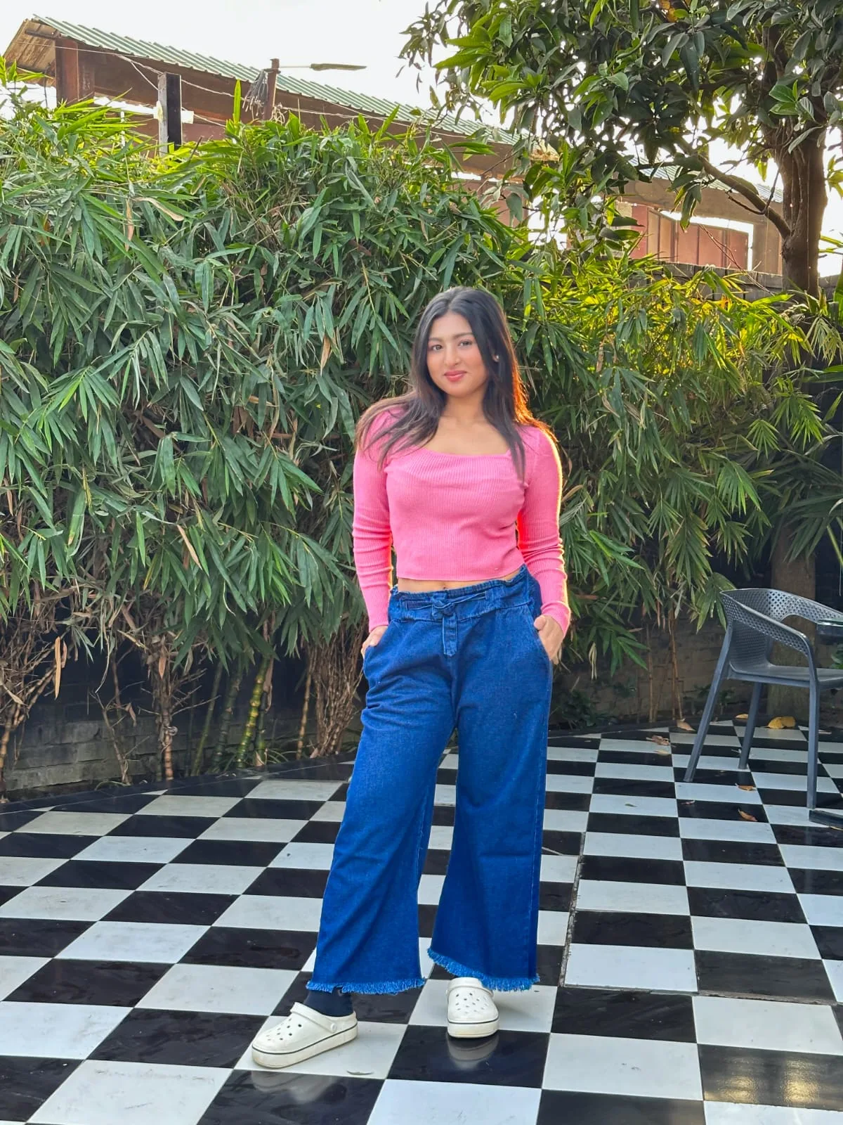 Stylish Women’s Soft Denim Palazzo Pant