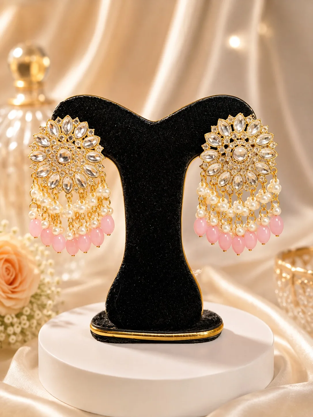 Royal Kundan Pearl Drop Earrings