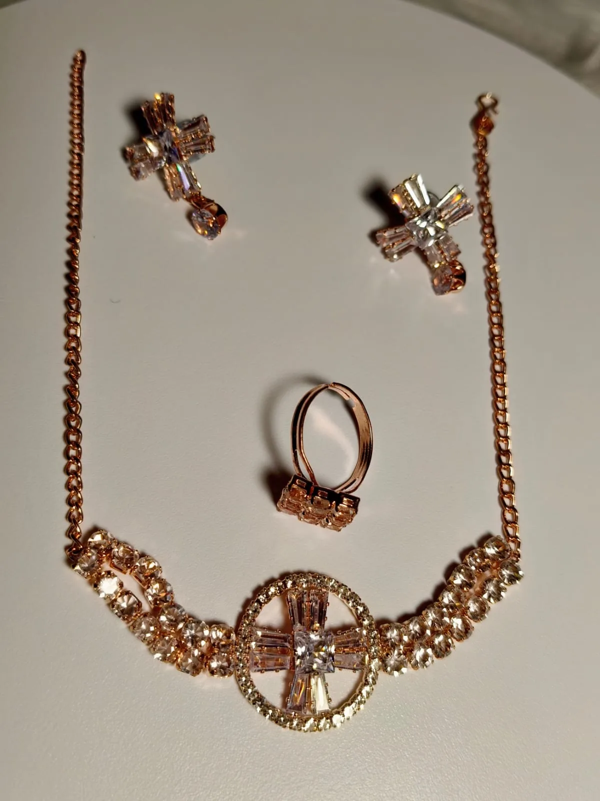 Rose Gold Crystal Elegance Jewelry Set