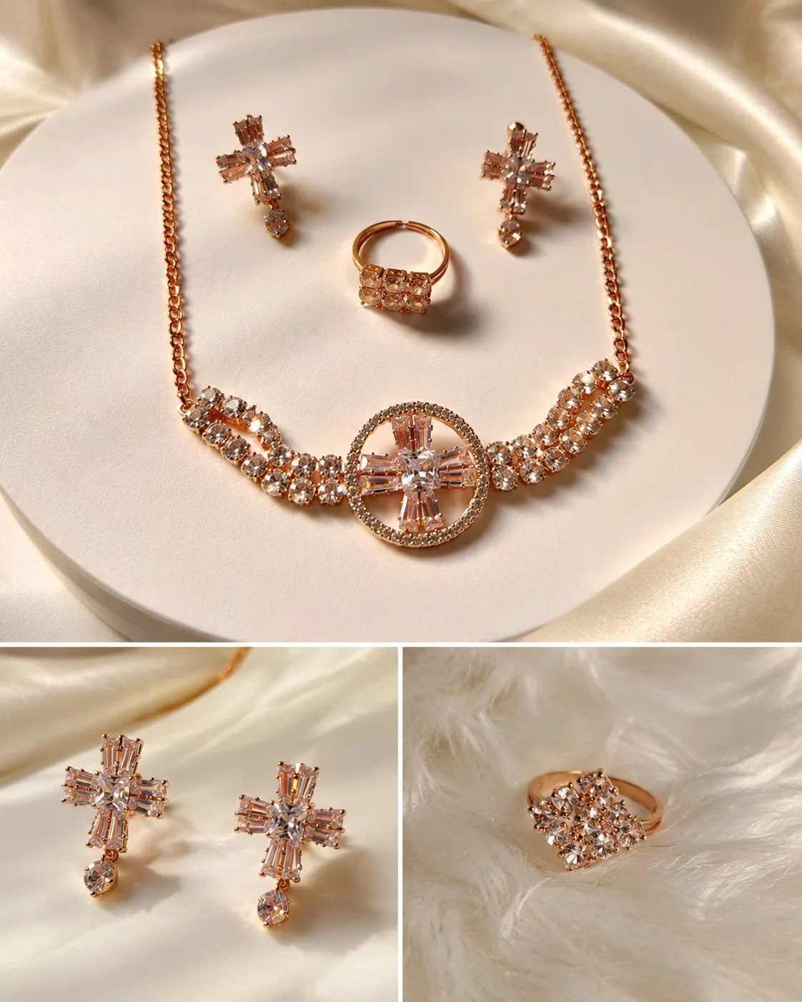 Rose Gold Crystal Elegance Jewelry Set