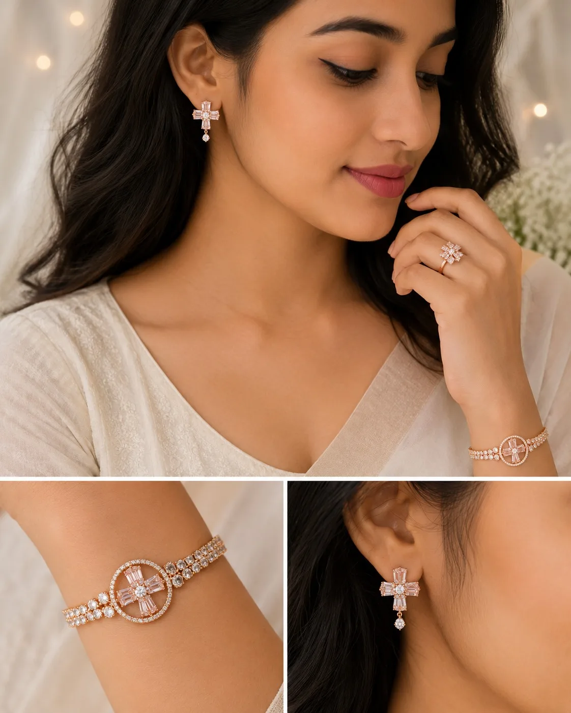 Rose Gold Crystal Elegance Jewelry Set