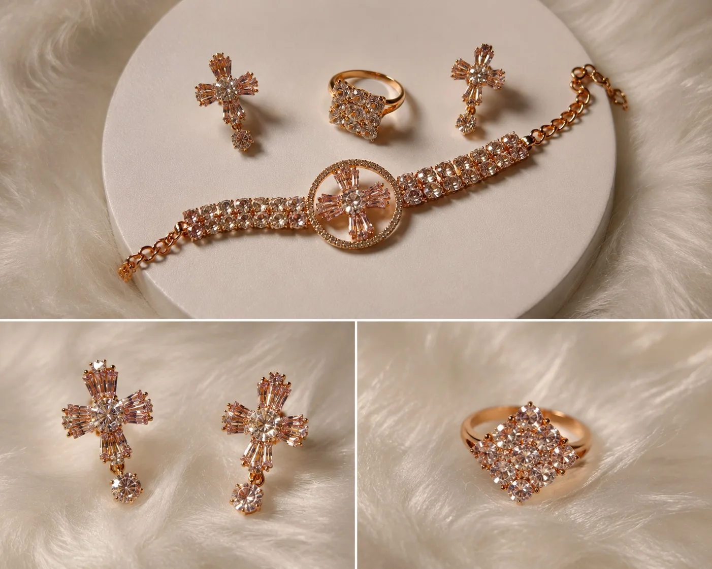 Rose Gold Crystal Elegance Jewelry Set