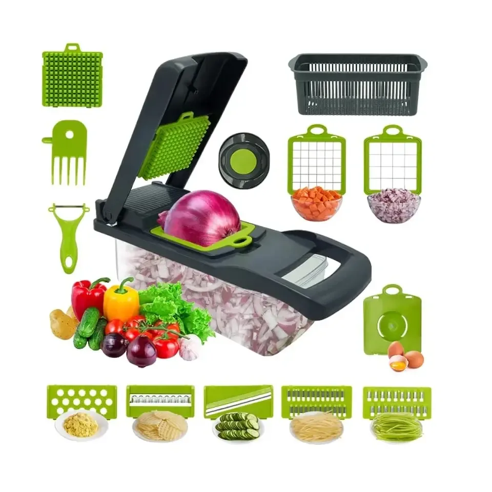 16 Pcs Multifunctional Vegetable Chopper & Slicer