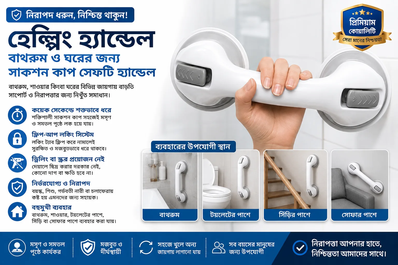 Helping Handle – Suction Cup Safety Grab Bar