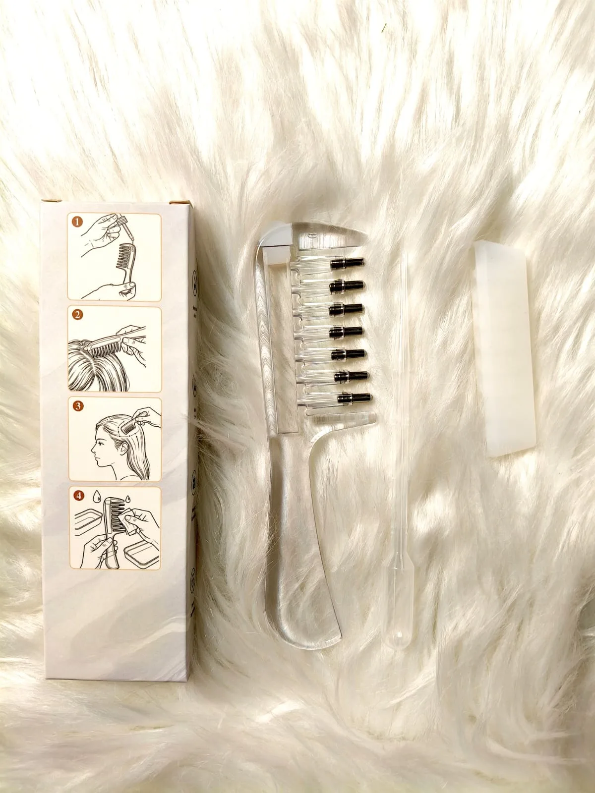 Scalp Applicator Comb with Hair Serum