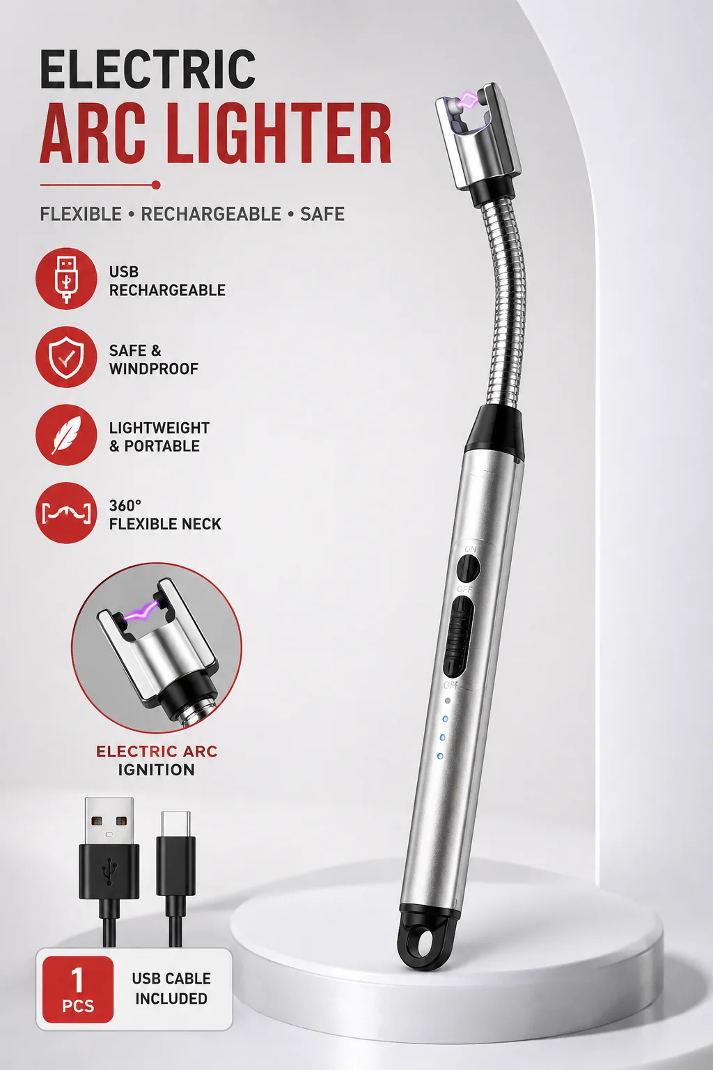 USB Rechargeable Electric Arc Lighter