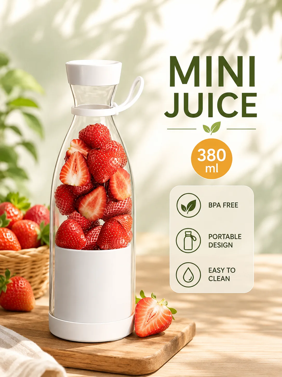 380ML USB Rechargeable Portable Juicer Blender