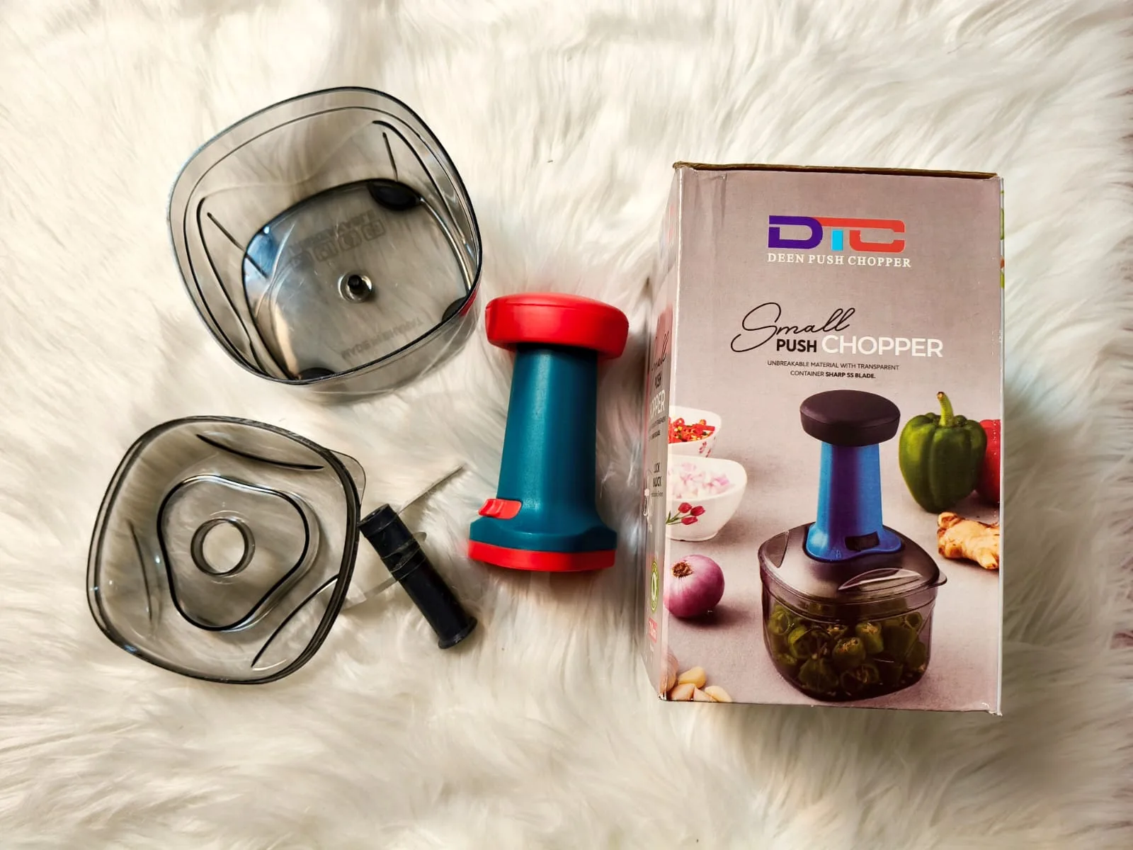 6 Sharp Stainless Steel Blade Manual Vegetable Chopper