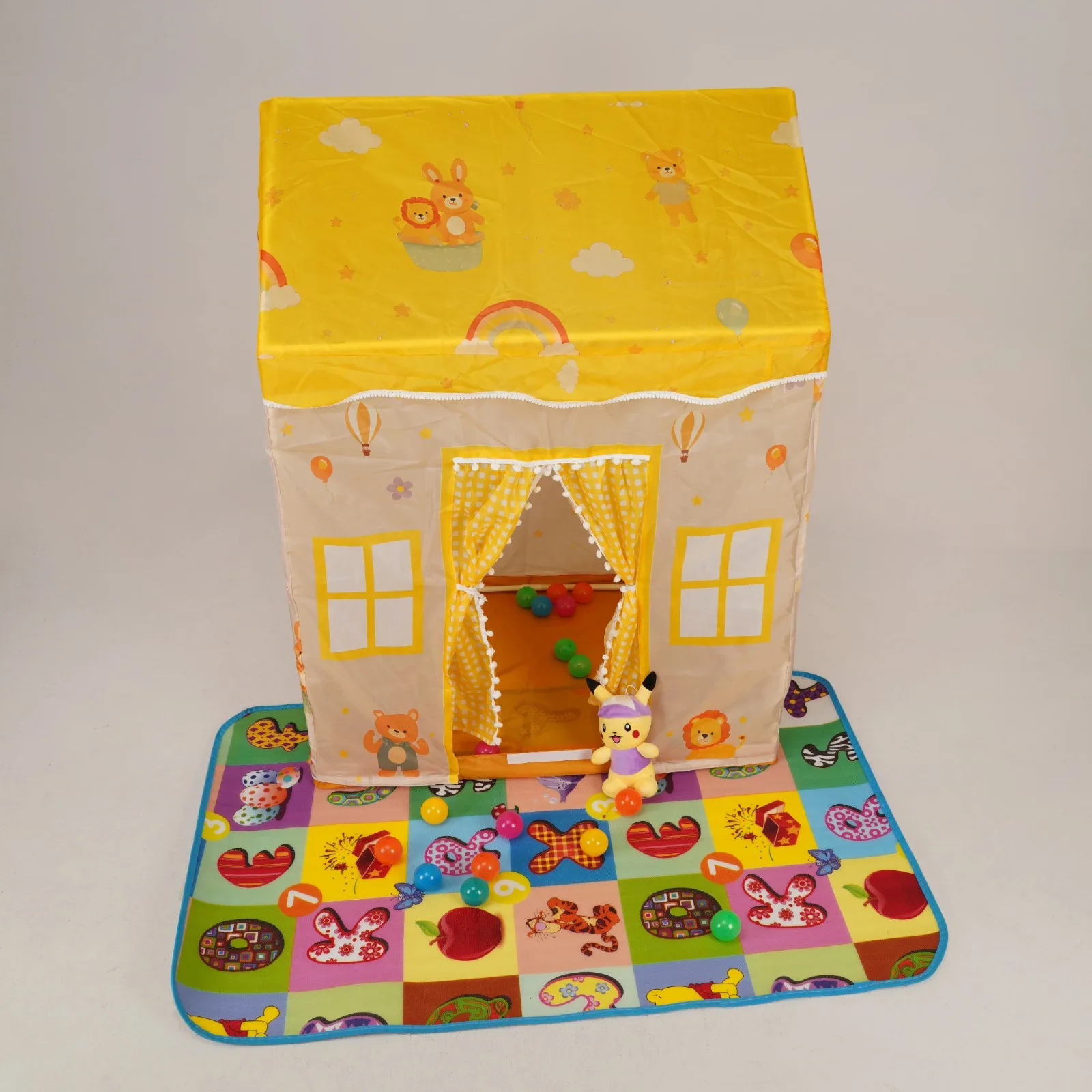 Premium Castle House Printed Play Tent (Yellow)
